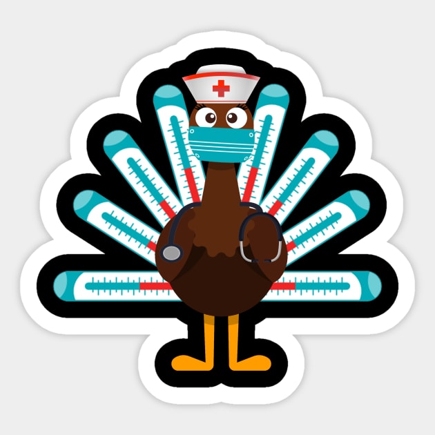 Thanksgiving nurse turkey Sticker by Flipodesigner